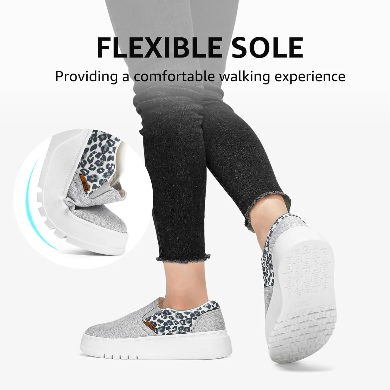 STQ Womens Platform Sneakers Slip On Shoes Comfortable Business Casual Fall Loafers