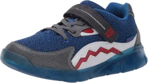 Stride Rite boys Lighted Shark Sneaker, Black/Blue, 12.5 Little Kid US