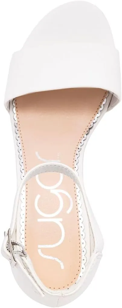 Sugar Women's Block Heel Sandals – Open Toe, Ankle Strap, Comfortable Dress Shoes for Weddings & Casual Wear