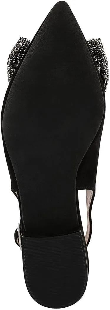 Sugar Women's Dress Flats – Stylish Pointed Toe Slip-On Shoes with Bow Detail, Comfortable Cushioned Footbed for Work, Casual, or Evening Wear - Clovis