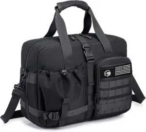 Tactical Travel Bag for Men Women, 15.6 Inch Laptop Bag Weekender Overnight Bag Carry on Bags for Airplane for Travel, Trip, Gym, Yoga with Adjustable Shoulder Strap Black