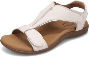 Taos Footwear Women's The Show Flat Sandal, White, 7