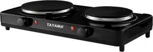 Tayama Dual Burner 6.5 in. and 6 in. Black Diecast Hot Plate with Temperature Controls