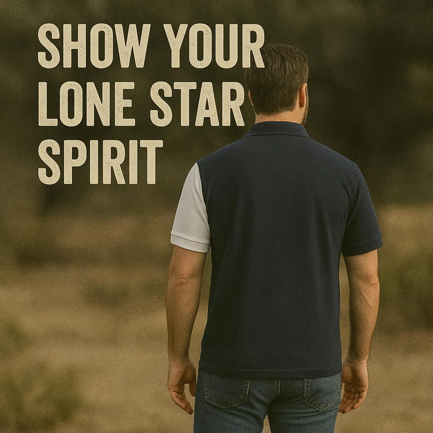 Texas Flag Lone Star Polo Shirts for Men Short Sleeve 100% Cotton, Pique Polo Styling, Three Button Placket