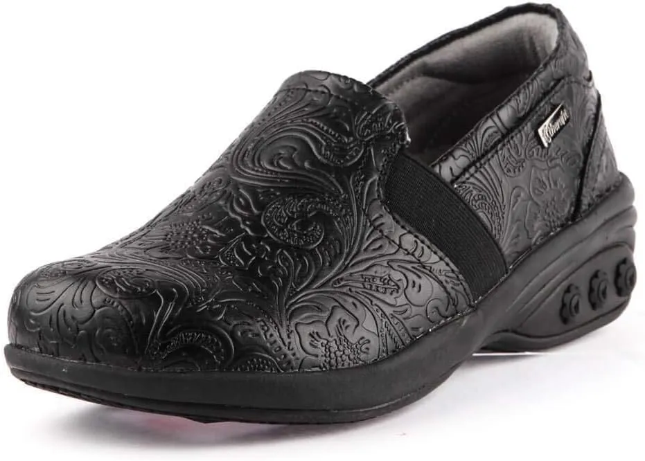 Therafit Annie Women's Slip Resistant Leather Slip On - for Plantar Fasciitis/Foot Pain
