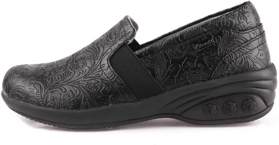 Therafit Annie Women's Slip Resistant Leather Slip On - for Plantar Fasciitis/Foot Pain
