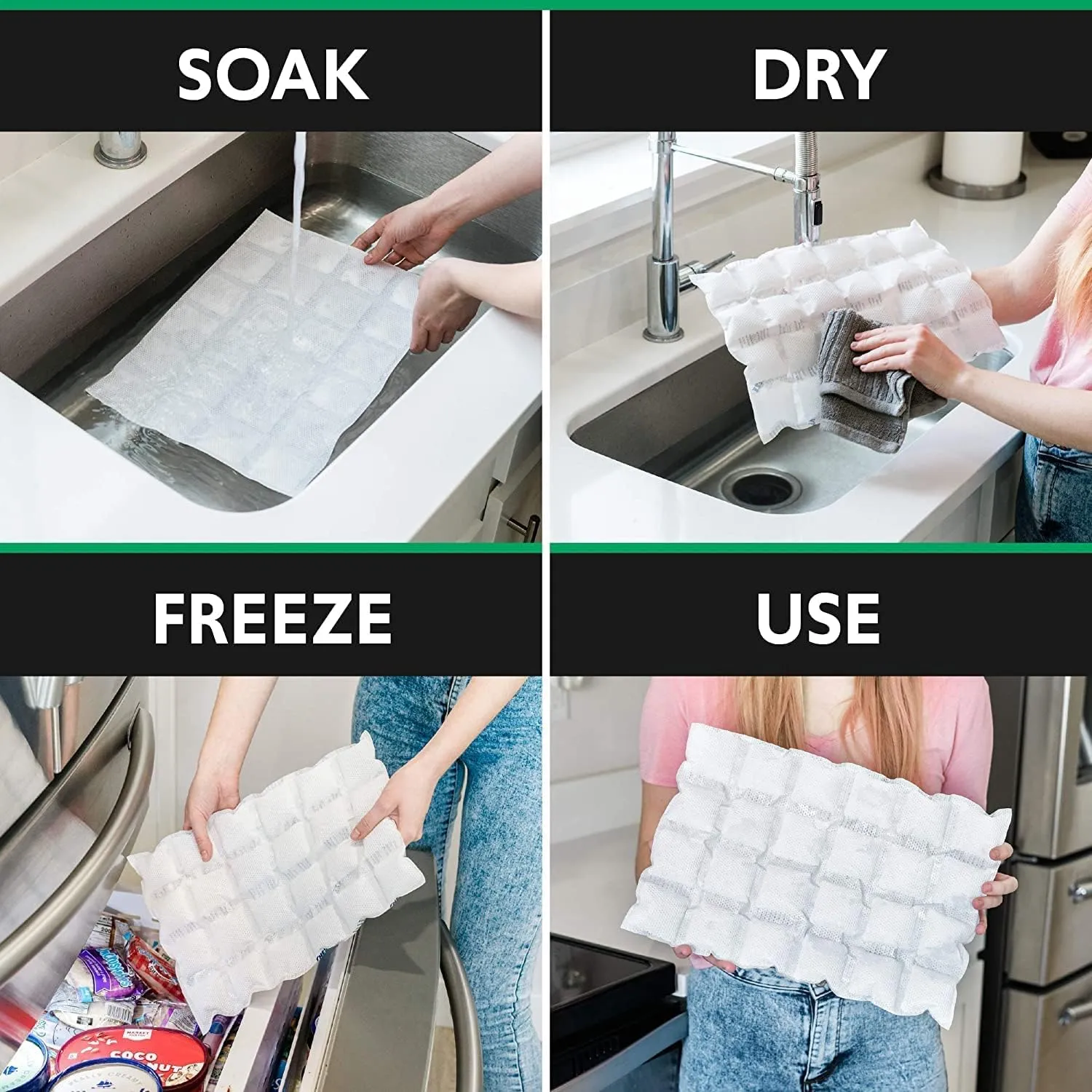 Thermafreeze Cryosheet 25-Pack Ice Sheets for Coolers:Dry Ice Flat Packs for Shipping,Long Lasting Reusable for Coolers & Joint Pain, Hielo Seco, Flexible Ice Blanket 9"x16.5" 25-Pack