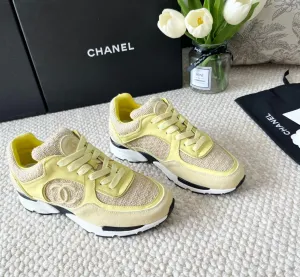 Time-saving AND SNEAKER IN CHANEL TWEED Contemporary SUEDE WOOL LIGHT YELLOW