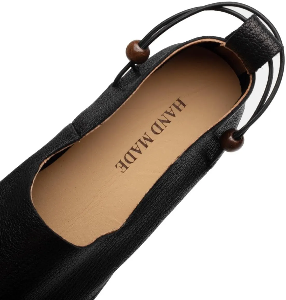 TinaCus Women's Soft Leather Pointed Toe Strings Dress Block Heel Loafers Flats Shoes