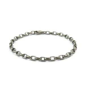 Titanium Mens Half Round Oval Bracelet