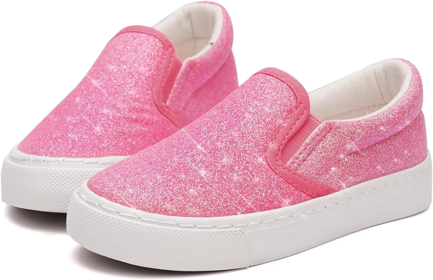 Toandon Toddler Kids Girls Sparkle Slip On Walking Shoes Age 2-10