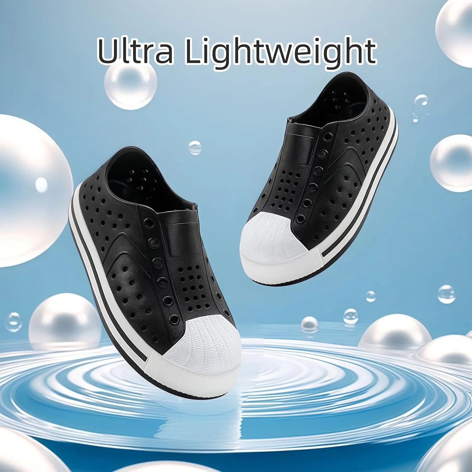 Toddler & Kids Water Shoes for Boys & Girls - Quick-Dry Non-Slip Water Sandals, Lightweight Slip-On Aqua Shoes for Swimming, Beach & Garden Play