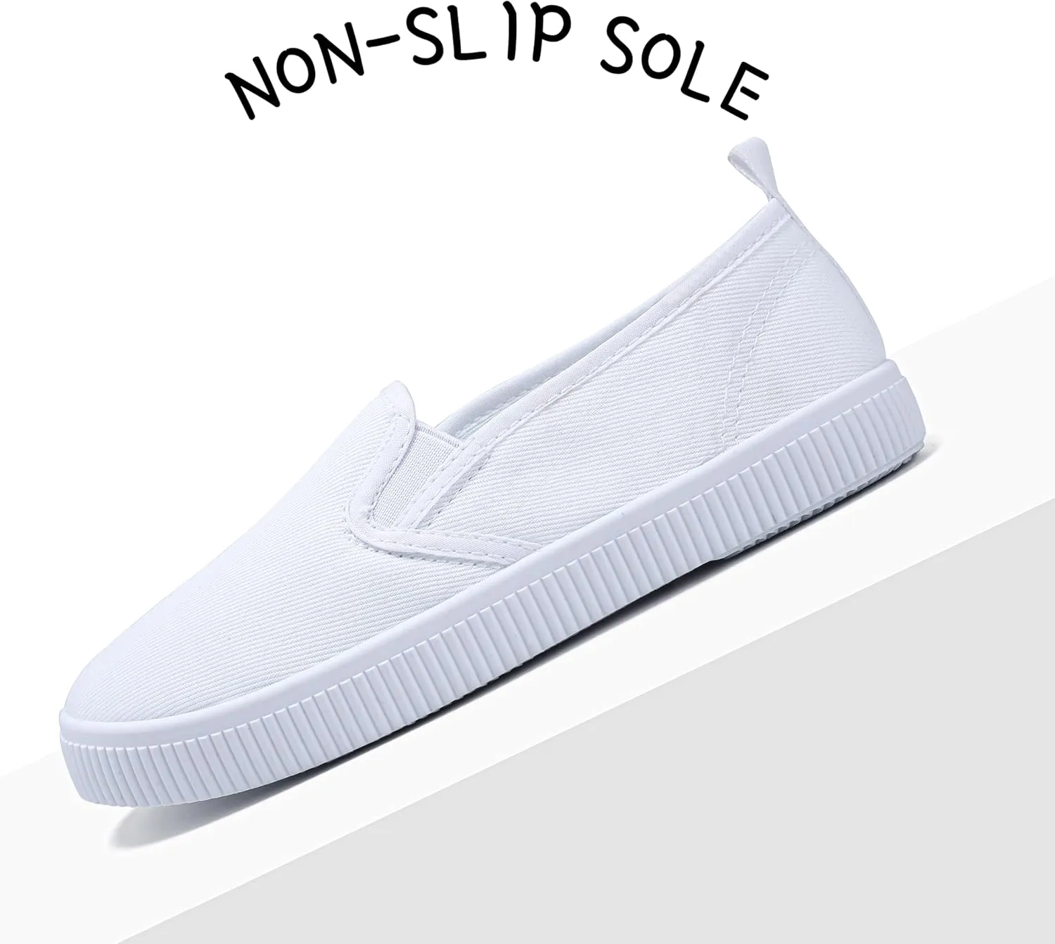 Toddler Kids White Canvas Shoes for Boys Girls Sneakers Slip-on Comfortable Fashion Light Weight Skin-Friendly Causal Running Tennis Shoes (Toddle/Little Kids/Big Kids)