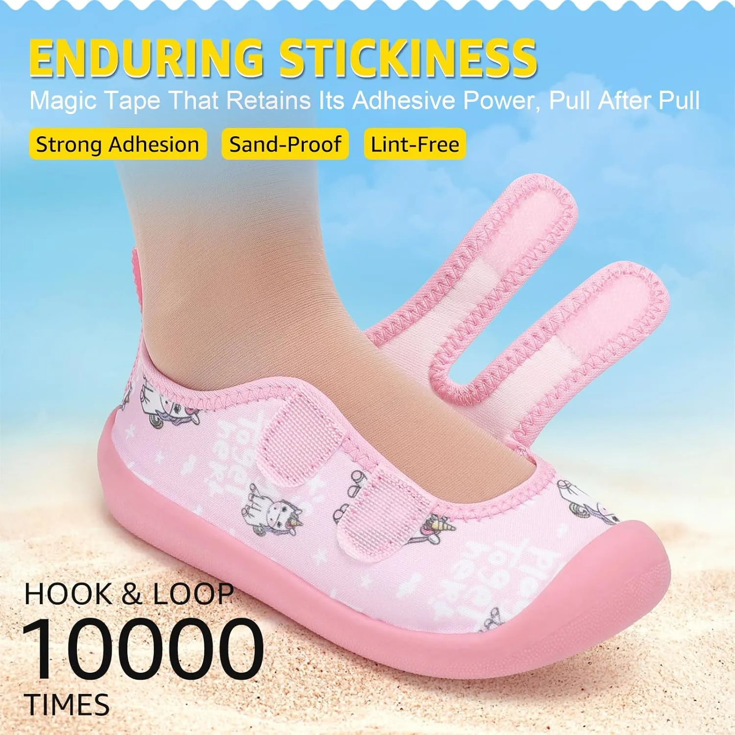 Toddler Water Shoes Boys Girls Unisex Summer Beach Quick Dry Non Slip Hook and Loop Swim Barefoot Aqua Socks