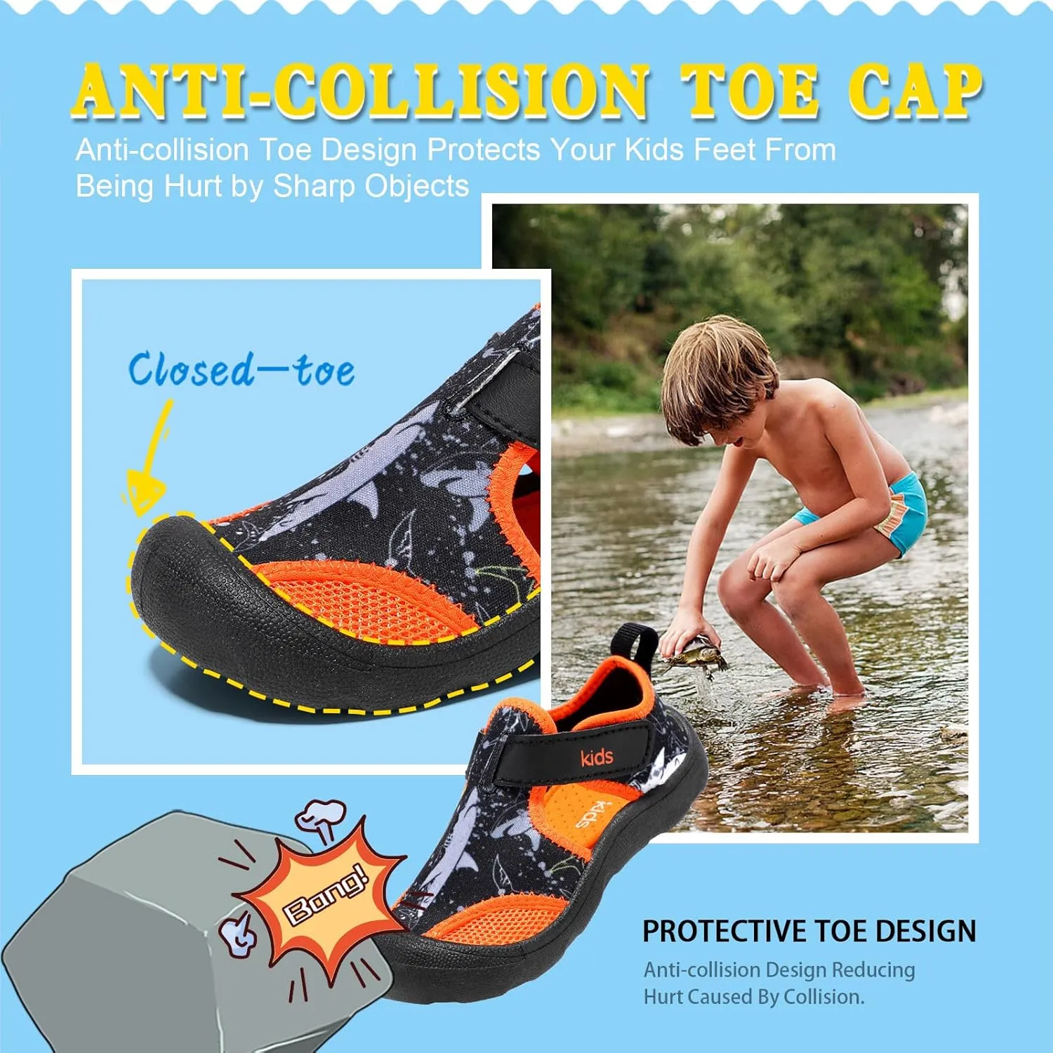Toddler Water Shoes Quick-Dry Cute Beach Swim Pool Shoes