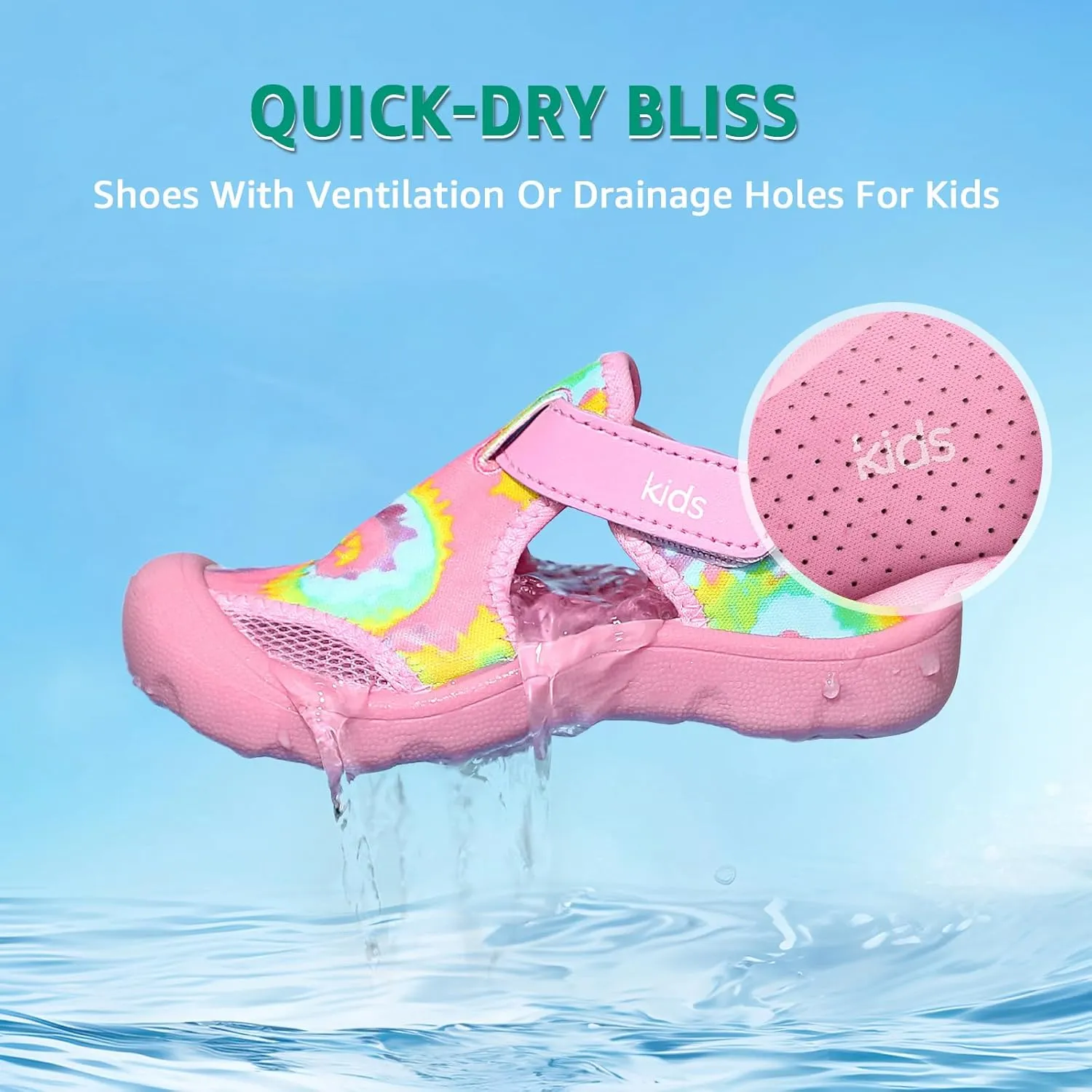 Toddler Water Shoes Quick-Dry Cute Beach Swim Pool Shoes