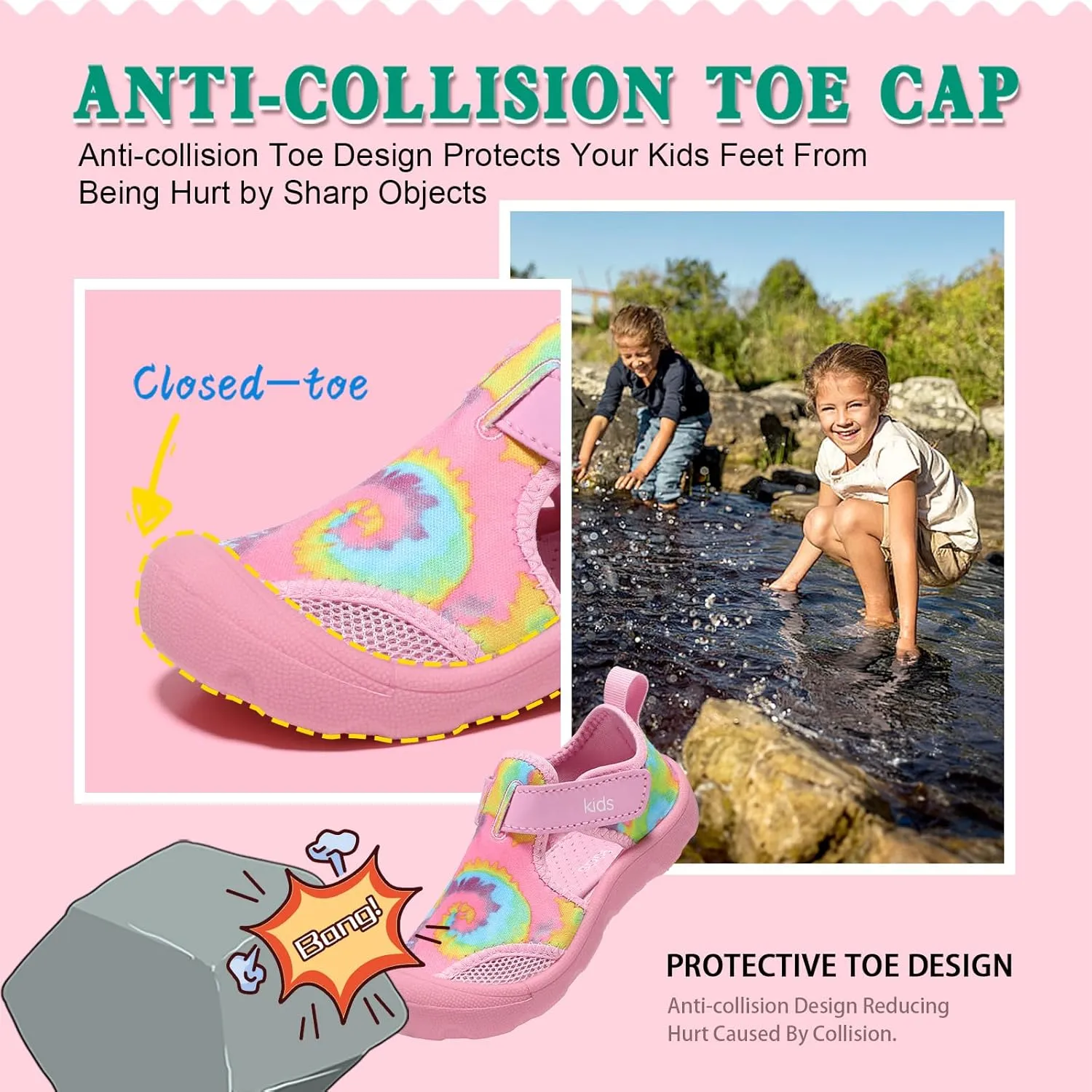 Toddler Water Shoes Quick-Dry Cute Beach Swim Pool Shoes