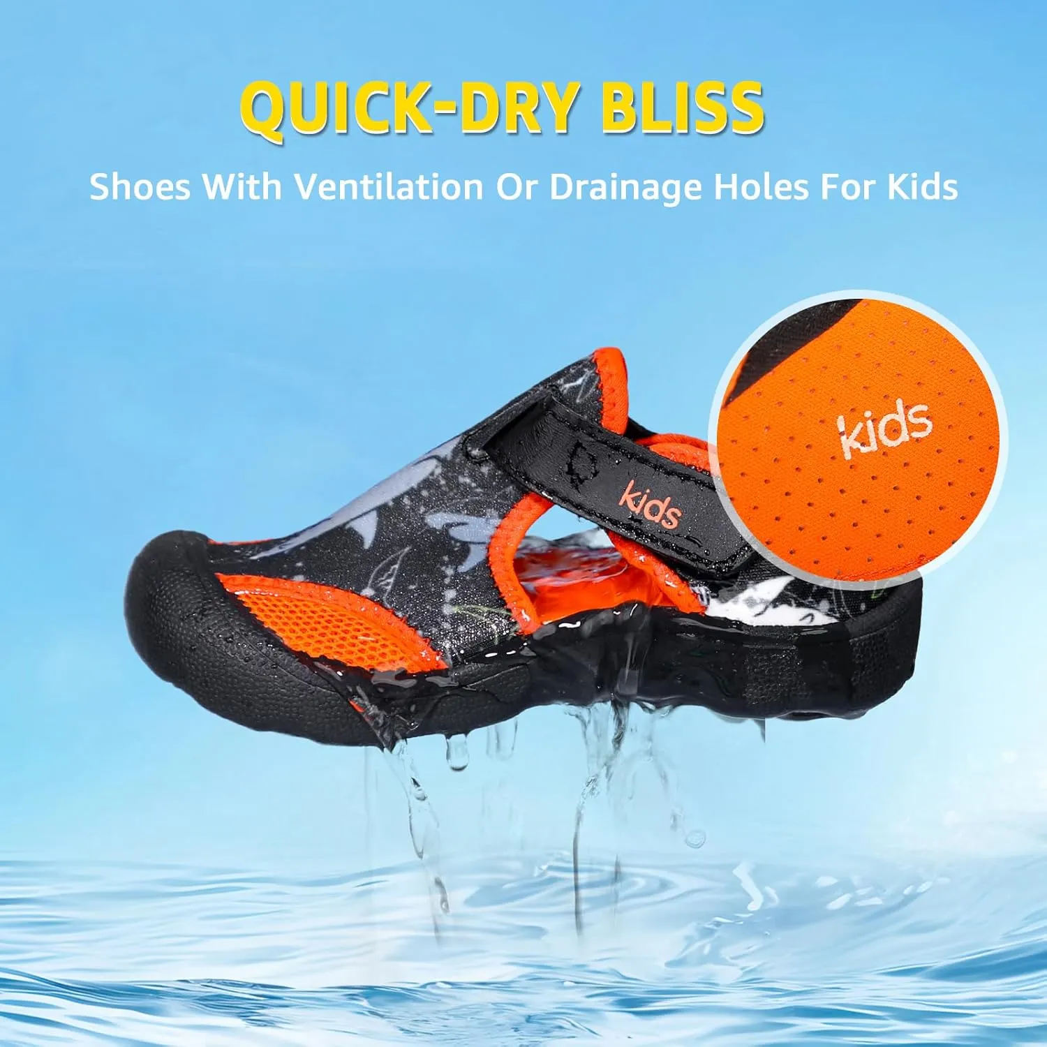 Toddler Water Shoes Quick-Dry Cute Beach Swim Pool Shoes