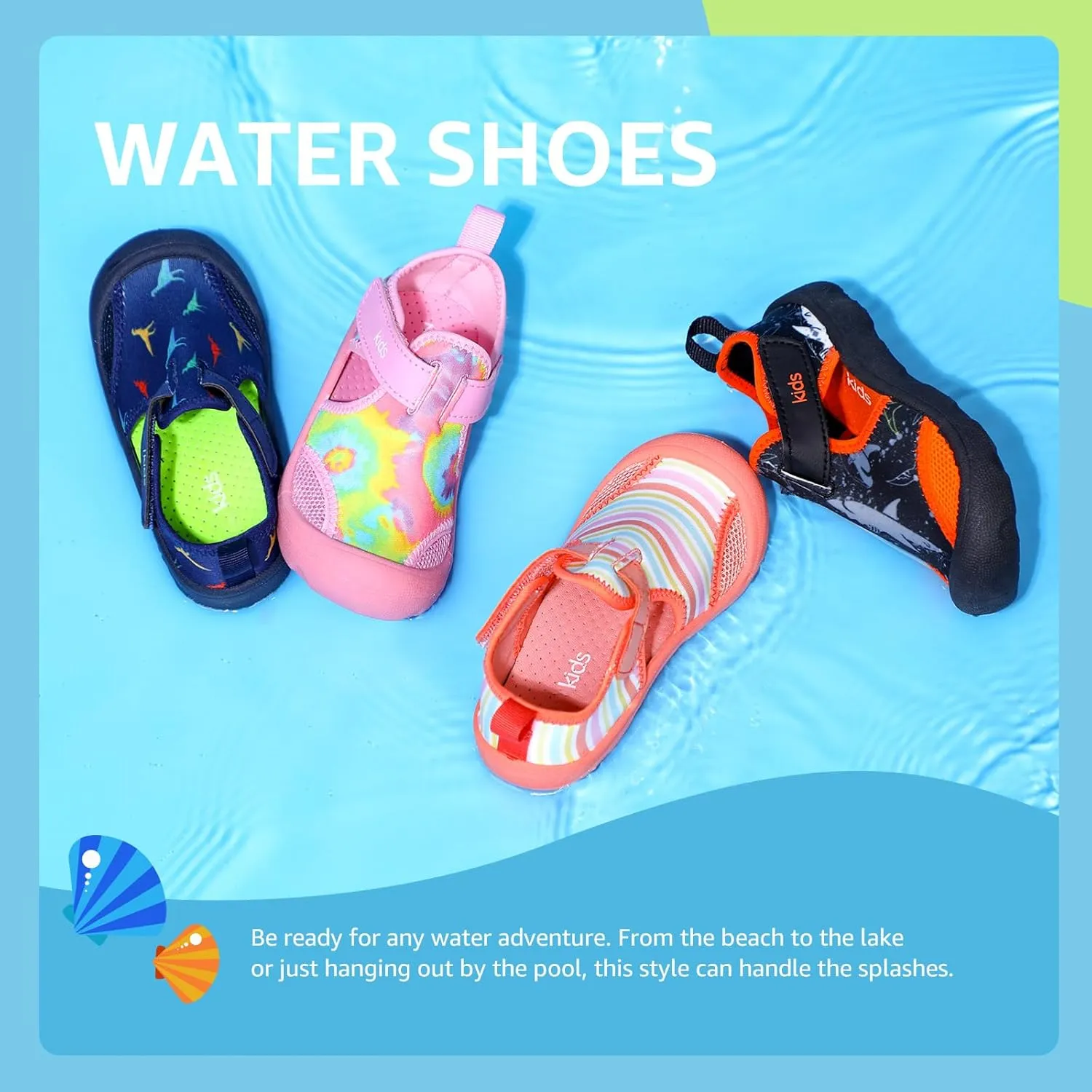 Toddler Water Shoes Quick-Dry Cute Beach Swim Pool Shoes