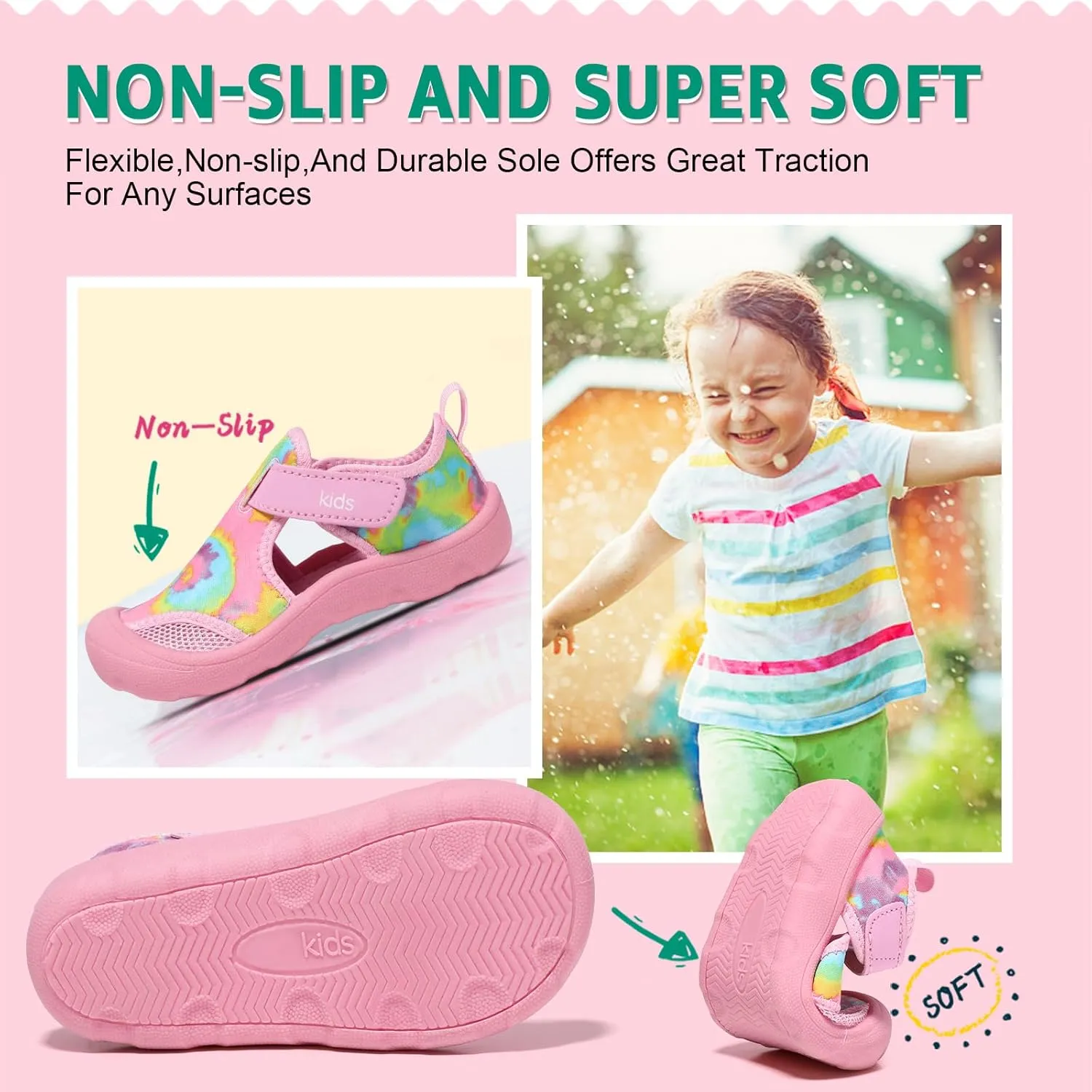 Toddler Water Shoes Quick-Dry Cute Beach Swim Pool Shoes
