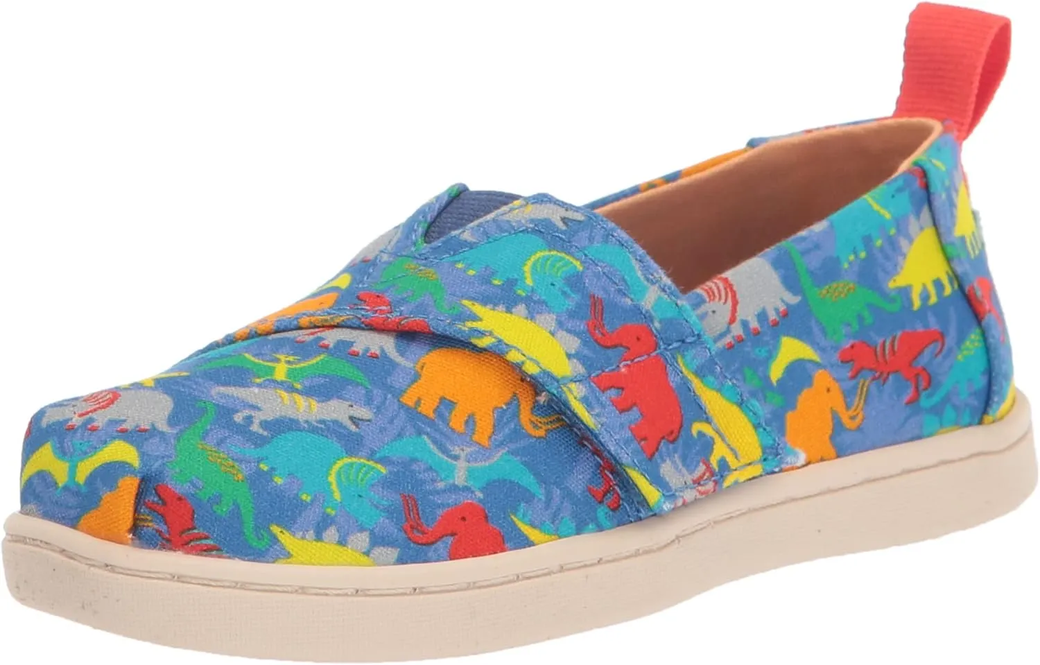 TOMS Toddler Boys Alpargata Blue Dino Graphic Slip On Casual Shoes - Blue - Size 4 M