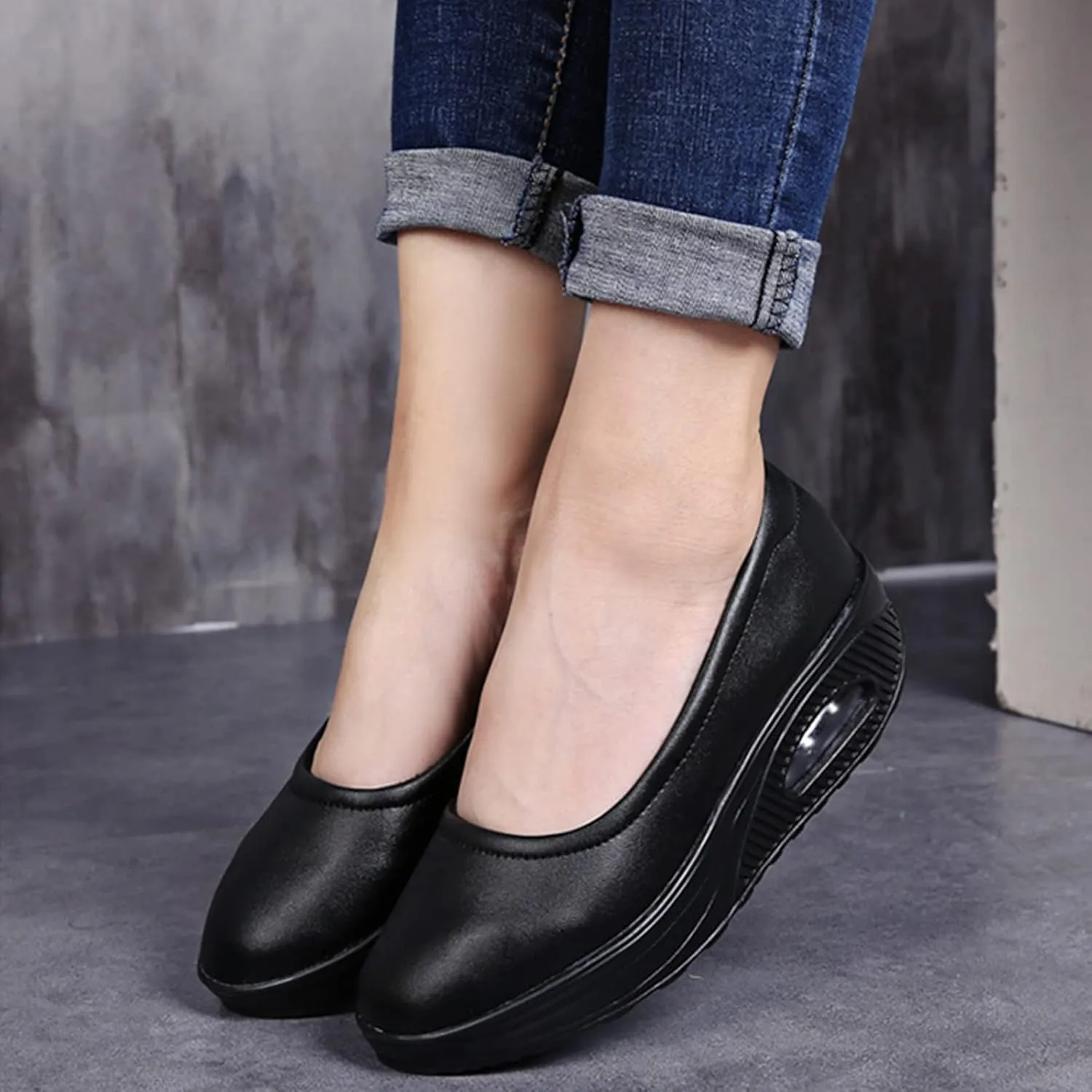 Touchmosees Air Cushion Nurse Sneakers Orthopedic Diabetic Walking Wedge Sneaker Platform Breathable Sneakers