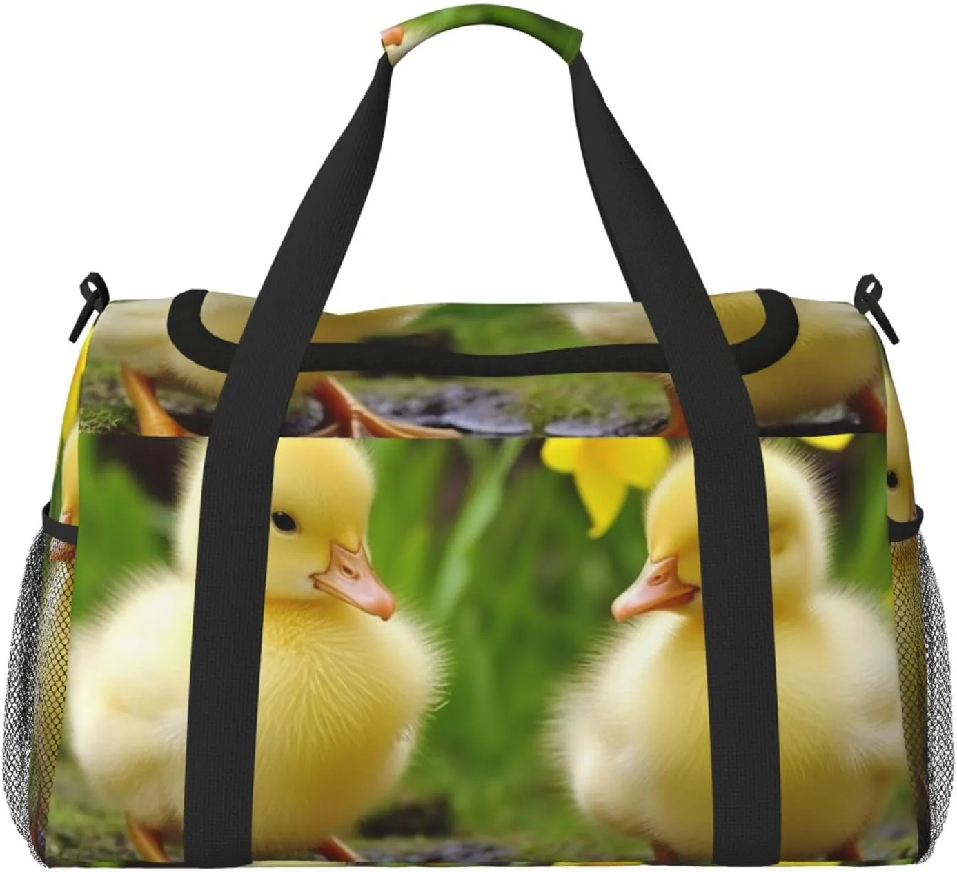 Travel Duffel Bag Lightweight Waterproof Carry On Tote Bag Foldable Weekender Overnight Bags Cute Baby Ducks Sport Gym Bag For Women Men