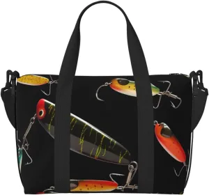 Travel Duffel Bags Personal Item Bag Carry on Luggage Bag Training Handbag Lightweight Waterproof Sports Gym Bag Fishing Lure Weekender Bag for Women Men