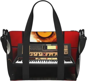 Travel Duffel Bags Personal Item Bag Carry On Luggage Bag Training Handbag Lightweight Waterproof Sports Gym Bag Music Studio Weekender Bag for Women Men, Black, One Size, Travel Duffle
