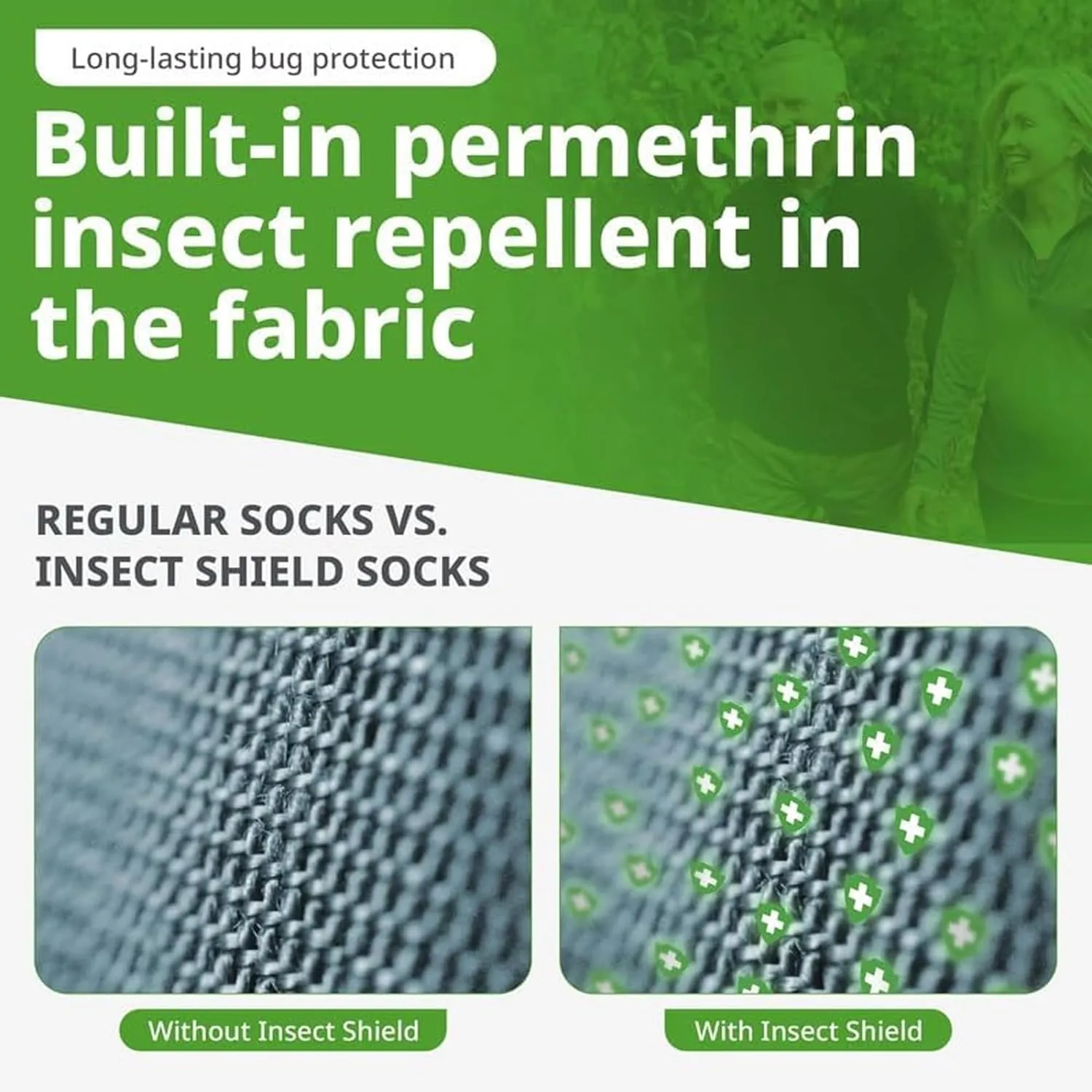 Traveler Socks With Permethrin Bug Repellant - Protective Clothing for Men & Women