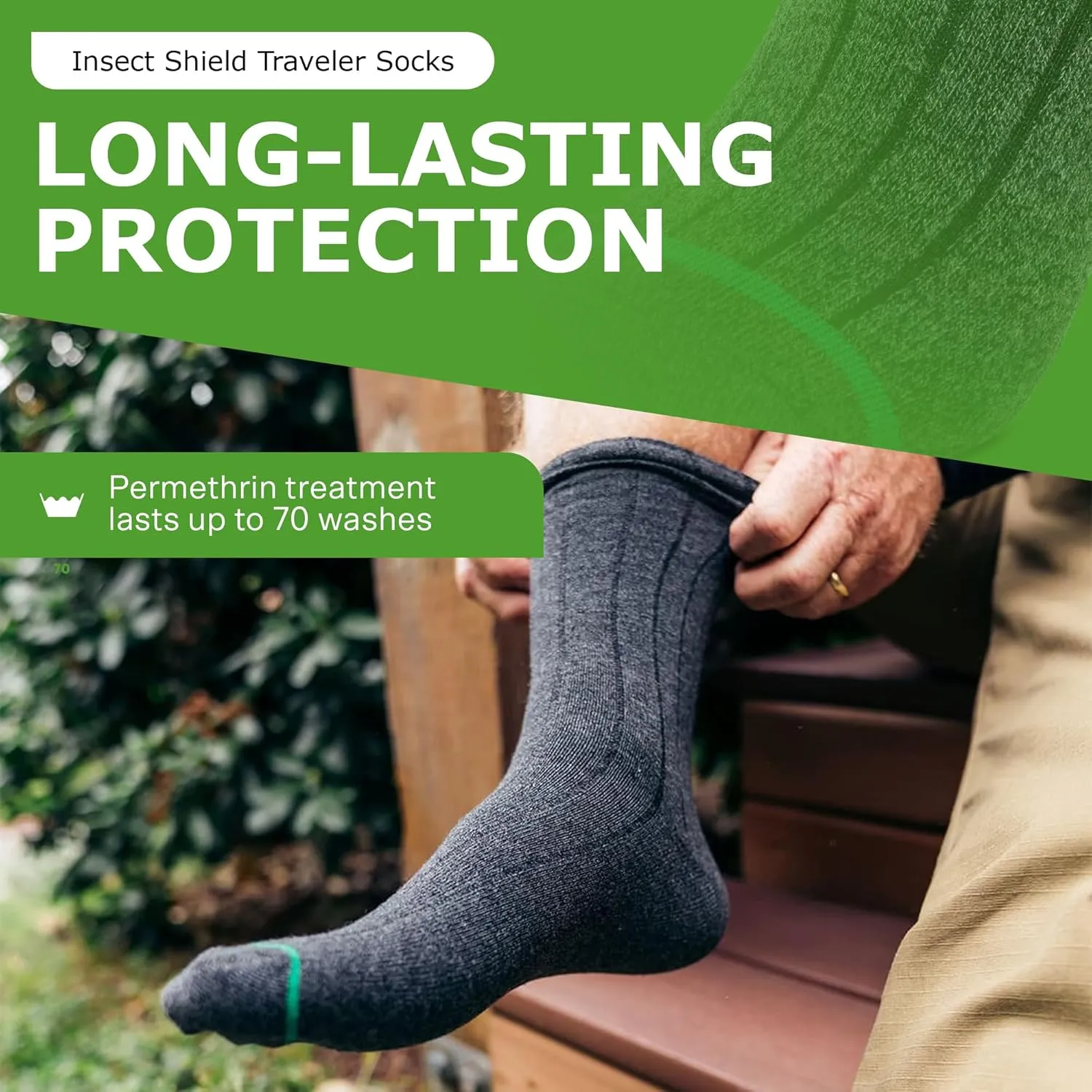 Traveler Socks With Permethrin Bug Repellant - Protective Clothing for Men & Women
