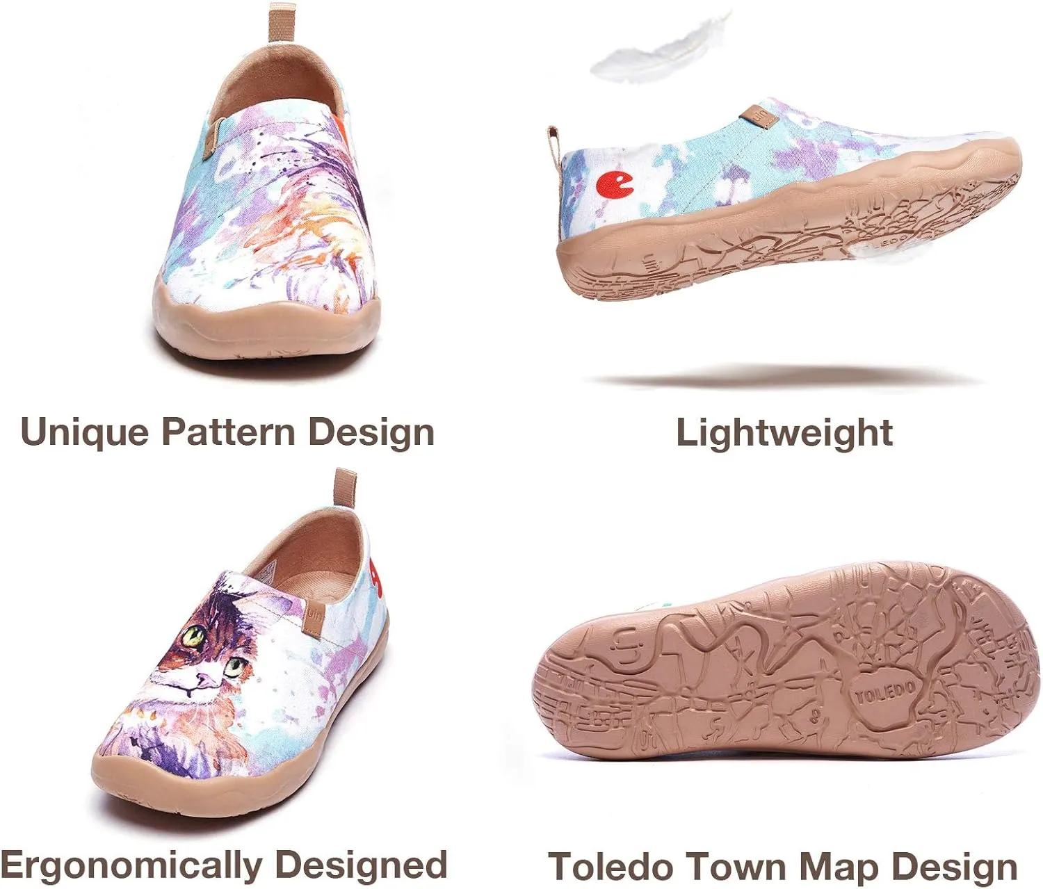 UIN Women's Walking Travel Shoes Slip On Microfiber Casual Loafers Lightweight Comfort Fashion Sneaker Toledo