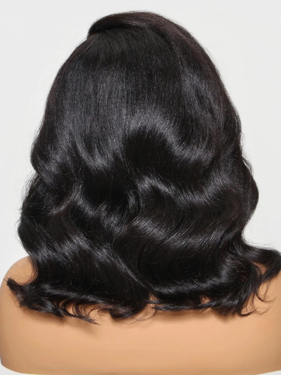 UNICE Light Yaki Loose Wave Bob Wig human Hair Bye Bye knots 13x4 HD Lace Glueless Wigs Human Hair Pre Plucked Pre Cut Lace Ready to Wear Black Color 10 inch