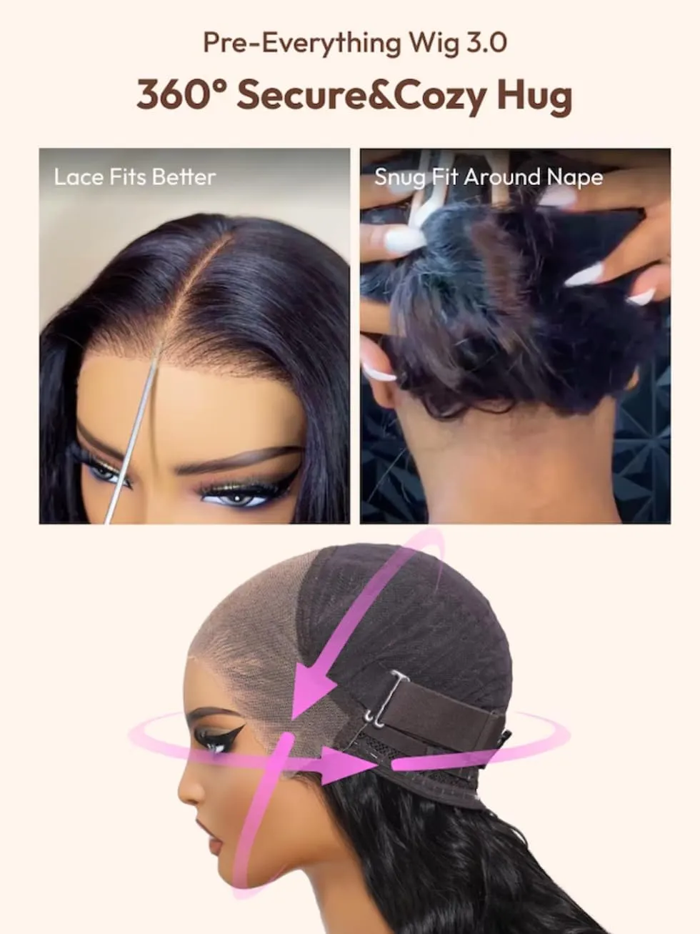 UNICE Light Yaki Loose Wave Bob Wig human Hair Bye Bye knots 13x4 HD Lace Glueless Wigs Human Hair Pre Plucked Pre Cut Lace Ready to Wear Black Color 10 inch