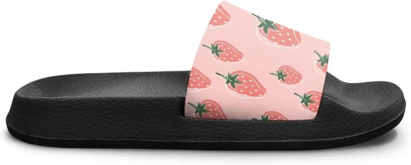 UNICEU Fruit Print Slides Sandals for Kids Quick Dry Comfortable Shower Slippers Slip On Open Toe Water Shoes for Beach