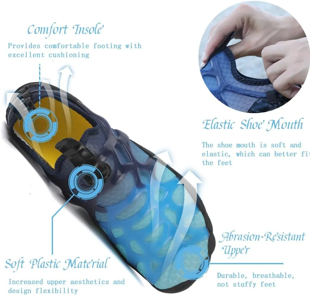 Unisex Quick-Dry Water Shoes for Beach: Breathable Aqua Socks Shoes for Surf - Outdoor Aqua Swim Shoes for Women Men