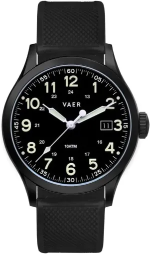 Vaer Men’s Field Watch, Quartz Movement for Accurate Timing, Scratch Resistant Sapphire Crystal, Locking Screw-Down Crown, Iconic Replica of The A-11 Military Watch for Men of WW2 - Gifts for Dad