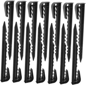 VANZACK 20pcs Plastic Ground Stakes Tent Hooks for Outdoors Easy Install Tent Pegs for Camping Hiking Garden