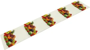 Variety Fresh Vegetables Fruits Table Runner for Kitchen Dining, Summer Linen Table Runners Vintage Long Tablescarf Farmhouse Tablecloth for Holiday Parties, Weddings Decor 13x72 Inch
