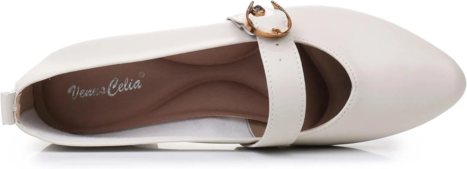 VenusCelia Women's Mary Jane Flat Shoe