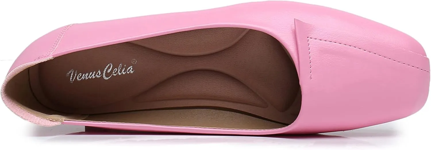VenusCelia Women's Plain Dance Flat Shoe