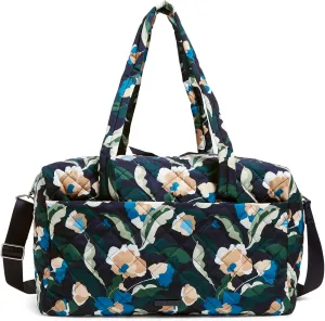 Vera Bradley Women's Performance Twill Medium Travel Duffle Bag, Immersed Blooms, One Size