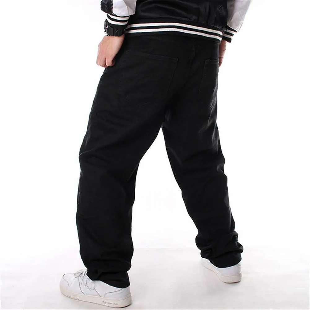 Veroders Men's Baggy Hip Hop Black Jeans- Loose Skateboard Pants Straight Baggy Skater Blue Jeans for Men