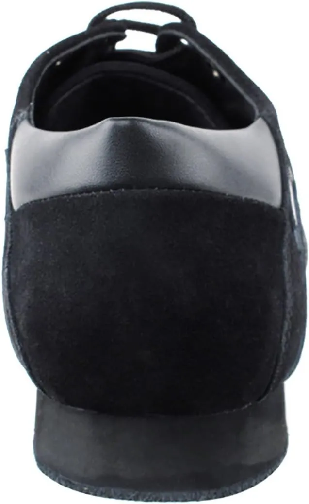 Very Fine Dance Shoes - Mens Latin, Rhythm Ballroom Dance Shoes - SERO106BBX - Flat Heel and Foldable Brush Bundle