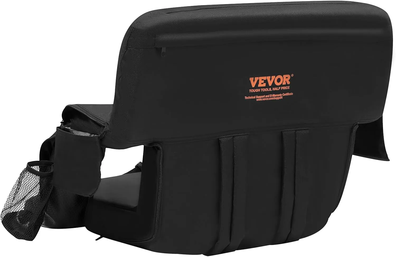 VEVOR Stadium Seat with Back Support, Wide Bleacher Seat Back, Folding Portable Padded Reclining Chair with Hook Pocket Cupholder, Ideal for Sport Event Beach Camping Concert
