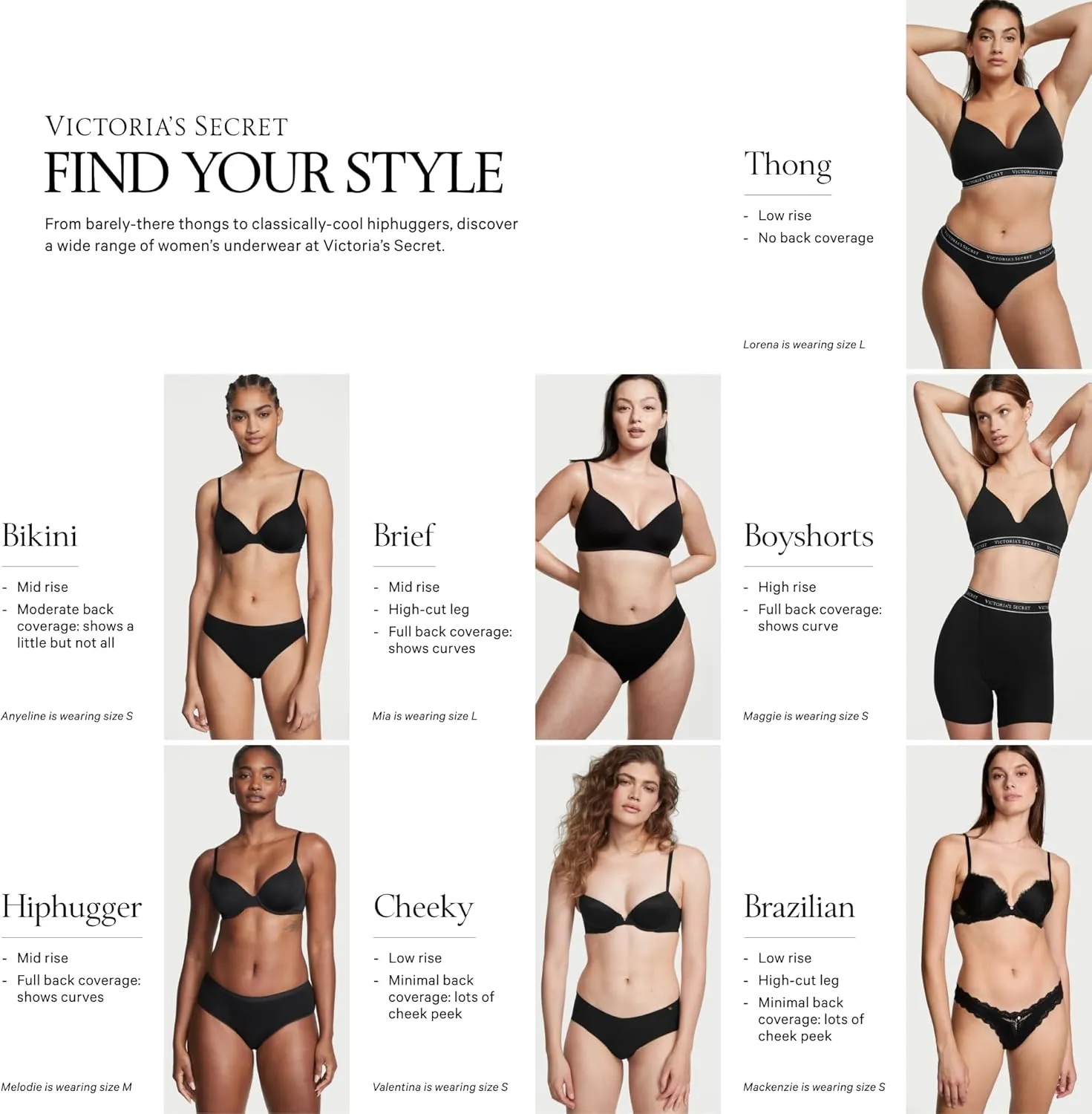 Victoria's Secret Women's Lace Cheeky Underwear, Minimal Coverage Panties for Women, Multi Pack (XS-XXL)