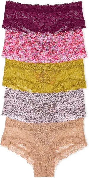 Victoria's Secret Women's Lace Cheeky Underwear, Minimal Coverage Panties for Women, Multi Pack (XS-XXL)