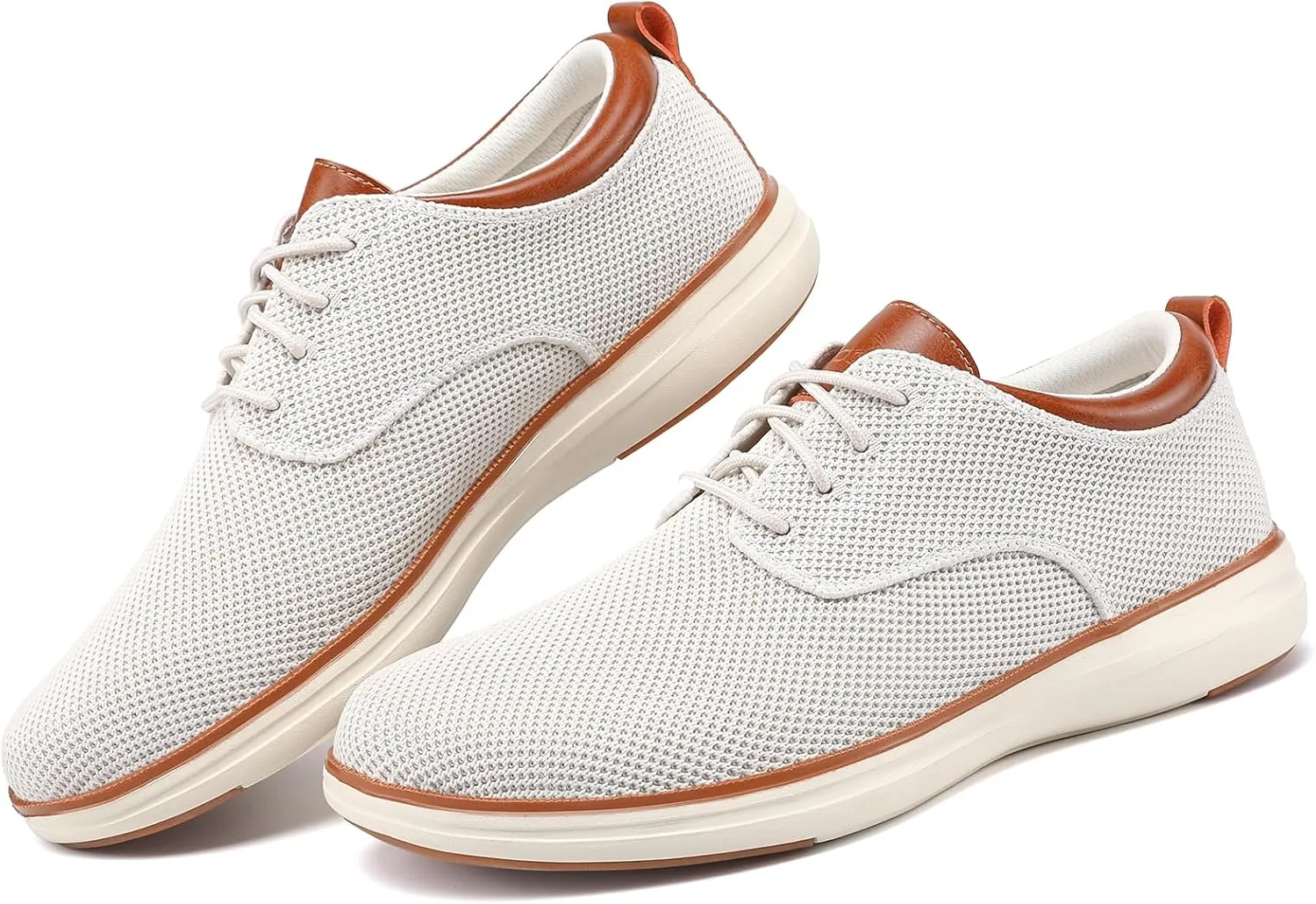 VILOCY Men's Wide Casual Dress Oxfords Business Shoes Fashion Sneakers Mesh Breathable Comfortable Walking Shoes