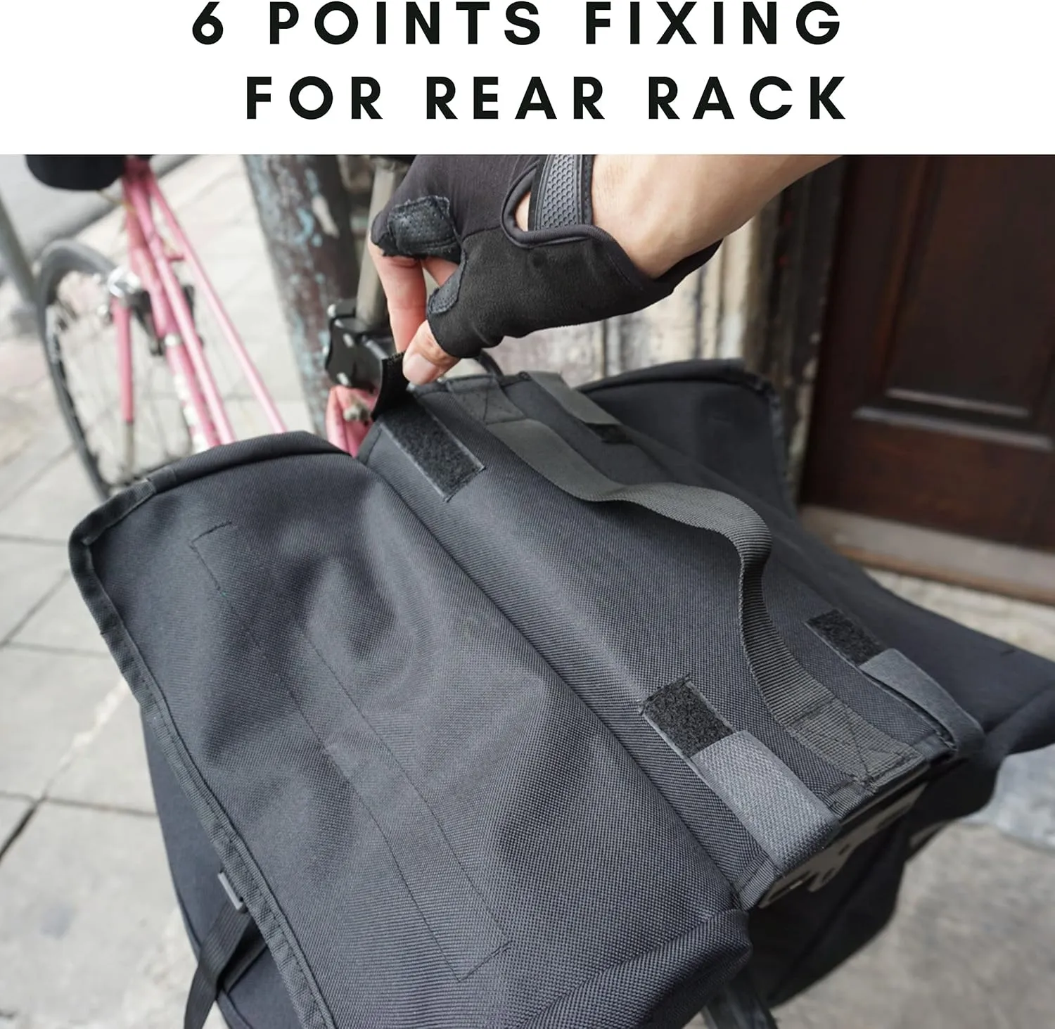 Vincita Top Load Double Pannier Water Resistant Cycling Side Bags - 12 L with Rain Cover, Large, Carrying Handle, Reflective Spots - Bike Rack Carrier Saddle Bag - Bicycle Accessories…