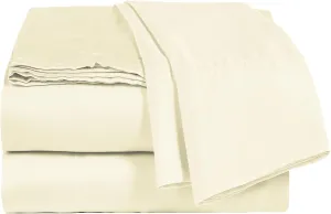 Viscose Sheet Set - King Size,100% Rayon Made from Bamboo, 4 Piece Set with Deep Pockets up to 18 Inches - Luxuriously Soft, Cooling, and Silky Sateen Weave - Ivory (King)